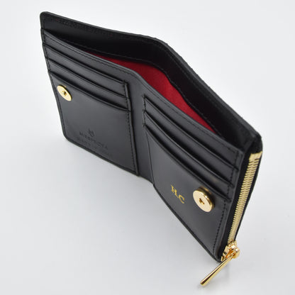  Wallet with Red Python Heart in Black Python skin