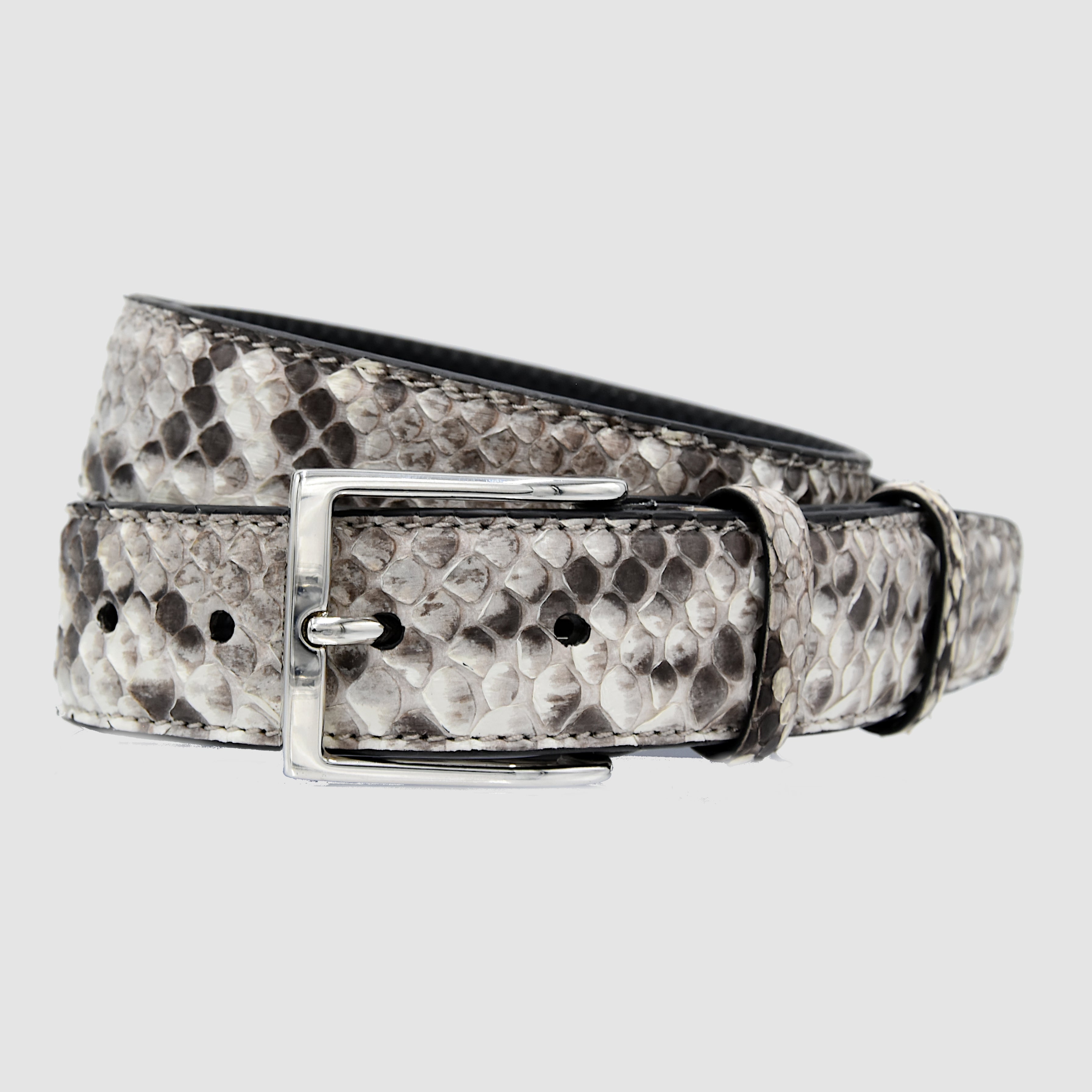 Belt in genuine Black and White Python skin – MESPECTA Italia