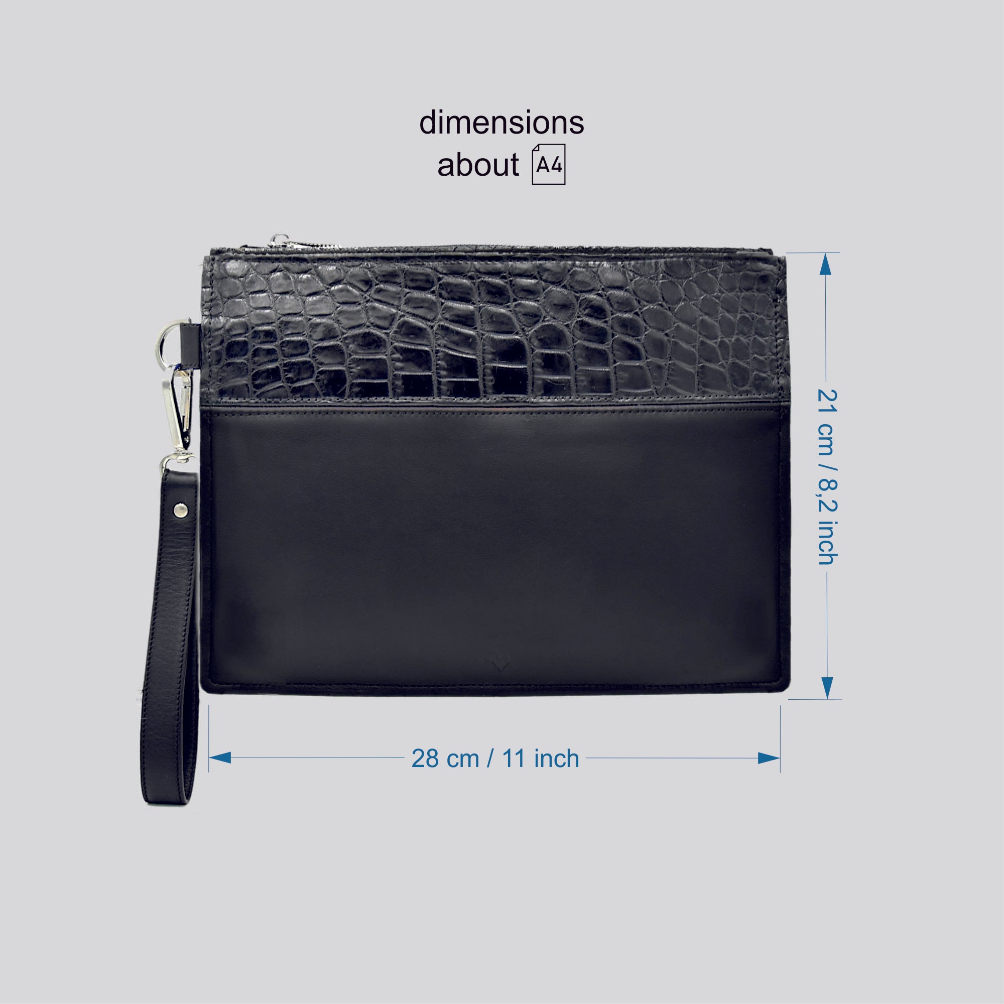 Black crocodile clutch clearance bag